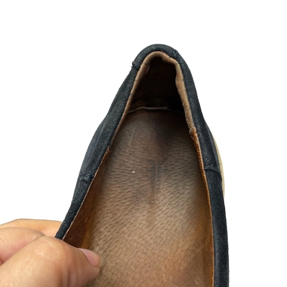 Frye ‘Gemma’ Suede Cap Toe Slip On Loafers in Charcoal Gray & Navy Blue Size 7.5 - Picture 9 of 11